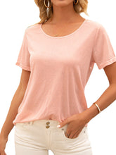 Simple Temperament Backless Hollow Round Neck Short-sleeved T-shirt 2023-03-14 InsStreet