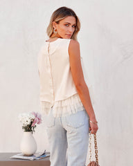 Kinsley Tiered Tulle Crop Top - Vintage Cream Ins Street