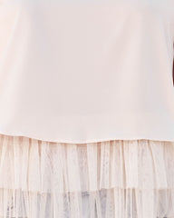 Kinsley Tiered Tulle Crop Top - Vintage Cream Ins Street