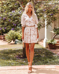 Lavinia Chiffon Floral Ruffle Wrap Blouse Ins Street