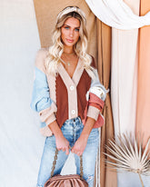 Lennox Button Front Colorblock Cardigan Ins Street