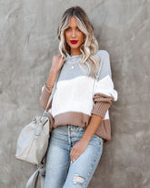 Light My Fire Colorblock Knit Sweater Ins Street