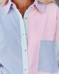 Logan Cotton Blend Colorblock Button Down Top Ins Street