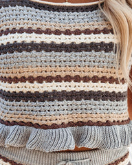 Lorie Cotton Crochet Crop Top - Grey Mocha Ins Street