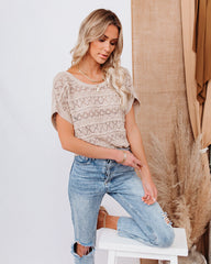 Love Galore Pointelle Drape Sweater Ins Street