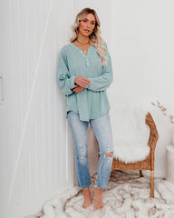 Maggie Relaxed Knit Henley Top - Sage Ins Street