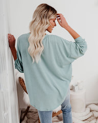 Maggie Relaxed Knit Henley Top - Sage Ins Street