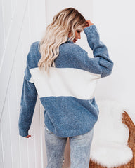 Mingle Colorblock Turtleneck Sweater Ins Street