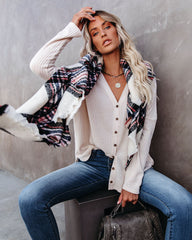 Miriam Button Down Knit Top - Warm Vanilla Ins Street