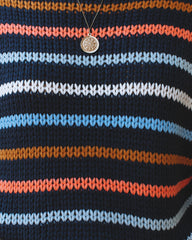 Moe Striped Knit Sweater - Navy Ins Street