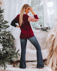 Morningside Mock Neck Colorblock Sweater - Cream Multi Ins Street