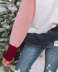 Morningside Mock Neck Colorblock Sweater - Cream Multi Ins Street