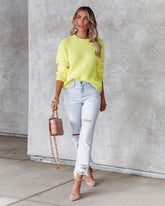 On Chill Tonight Knit Sweater - Neon Yellow Ins Street