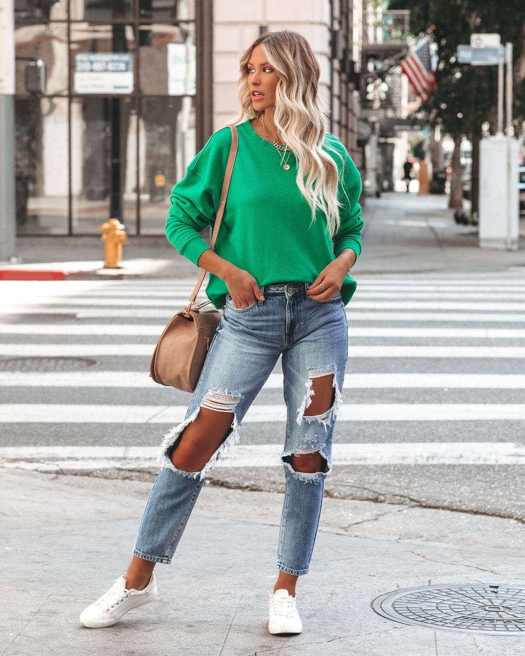 On The Daily Cotton Pullover - Green Ins Street