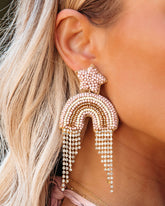 Over The Rainbow Beaded Statement Earrings - Blush Ins Street