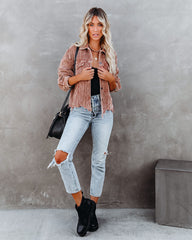 Paddington Distressed Cotton Corduroy Jacket - Camel Ins Street