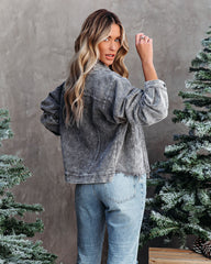 Paddington Distressed Cotton Corduroy Jacket - Charcoal Ins Street