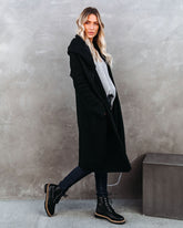 Park City Pocketed Hooded Coatigan - Black Ins Street