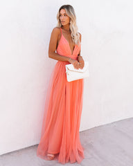 Petal Dust Maxi Dress - Apricot LUXX-001