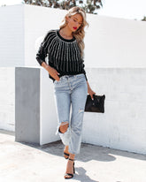 Posh Pearl Rhinestone Fringe Knit Sweater - FINAL SALE Ins Street