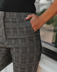 Raiden Pocketed High Rise Plaid Trousers Ins Street