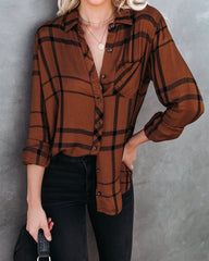 Reese Plaid Button Down Top Ins Street