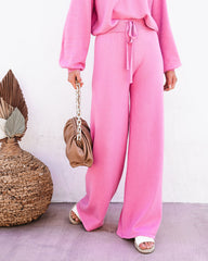 Rexa Wide Leg Knit Pants - Pink - FINAL SALE Ins Street