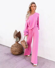 Rexa Wide Leg Knit Pants - Pink - FINAL SALE Ins Street