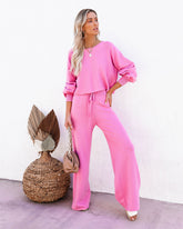 Rexa Wide Leg Knit Pants - Pink - FINAL SALE Ins Street