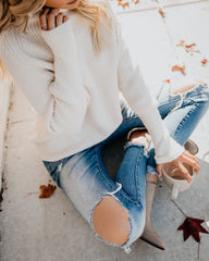 Roasty Toasty Mock Neck Sweater - Ivory Ins Street