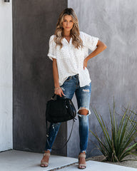 Rocco Button Down Polka Dot Blouse Ins Street