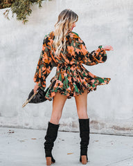 Simba Floral Rope Tie Ruffle Dress Ins Street