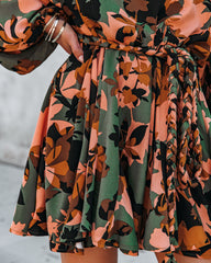 Simba Floral Rope Tie Ruffle Dress Ins Street