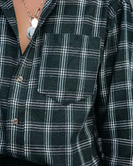 Sunelle Cotton Blend Plaid Button Down Top - Green - FINAL SALE Ins Street