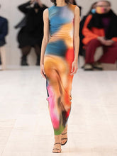Tie Dyed Printed Split Dress 2023-03-14 InsStreet