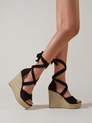 Strapping Wedge Heel Thick Soled Sandals Ins Street