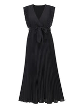 Temperament Beach Ruffle Sleeve Chiffon Pleated Skirt 2023-03-14 InsStreet