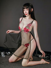 Side Slit Suspender Mesh Nightdress 2023-03-14 InsStreet
