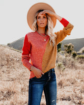 Ulla Colorblock Knit Sweater HEM-001