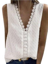 V-neck Sleeveless Lace Stitching Chiffon Tank Top Ins Street