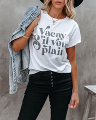 Vacay Sil Vous Plait Cotton Distressed Tee RECY-001