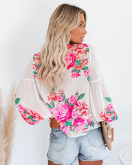Valencia Rose Printed Blouse - Pink Multi SALT-001