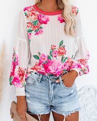 Valencia Rose Printed Blouse - Pink Multi SALT-001