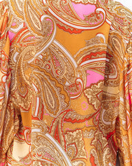 Vrinda Printed Button Down Blouse - Orange Multi Ins Street
