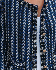 Waltham Pocketed Tweed Jacket - Navy Ins Street