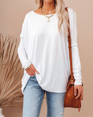 Wear It Well Long Sleeve Bamboo Knit Top - White Ins Street