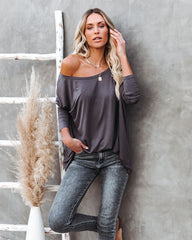 Wear It Well Long Sleeve Bamboo Knit Top - Storm Grey Ins Street