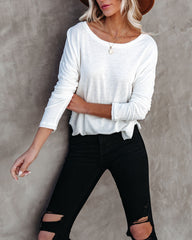 Well Loved Knit Top - Solid White Ins Street