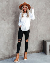 Well Loved Knit Top - Solid White Ins Street