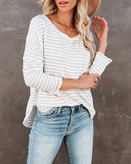 Well Loved Striped Knit Top - Sand Ins Street
